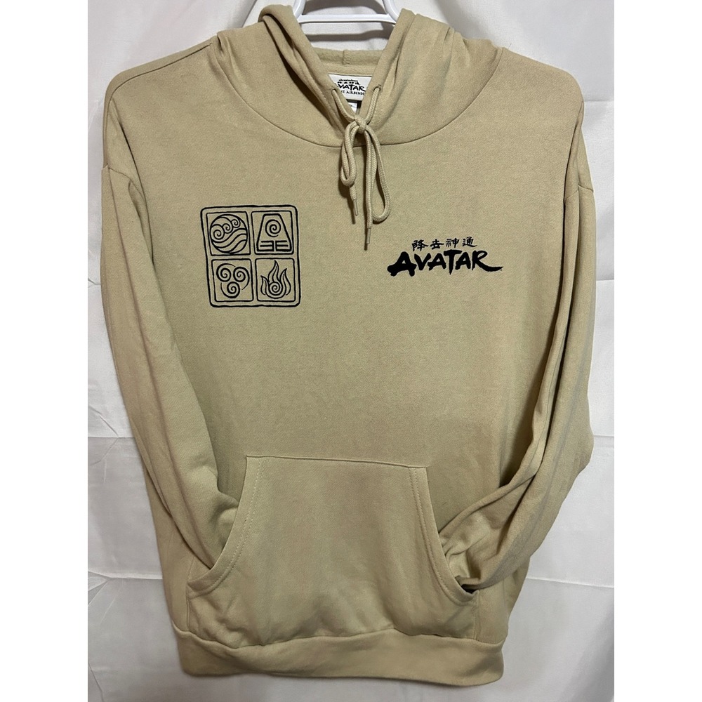Nickelodeon Avatar The Last Airbender Hoodie Tan Mens Large Graphic Sweatshirt - Picture 1 of 7